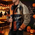 thumbnail image 4 of HAJWOH Mens Halloween Corduroy Jacket with Lapel Loose Fit Long Sleeve Fall Winter Coat, 4 of 5