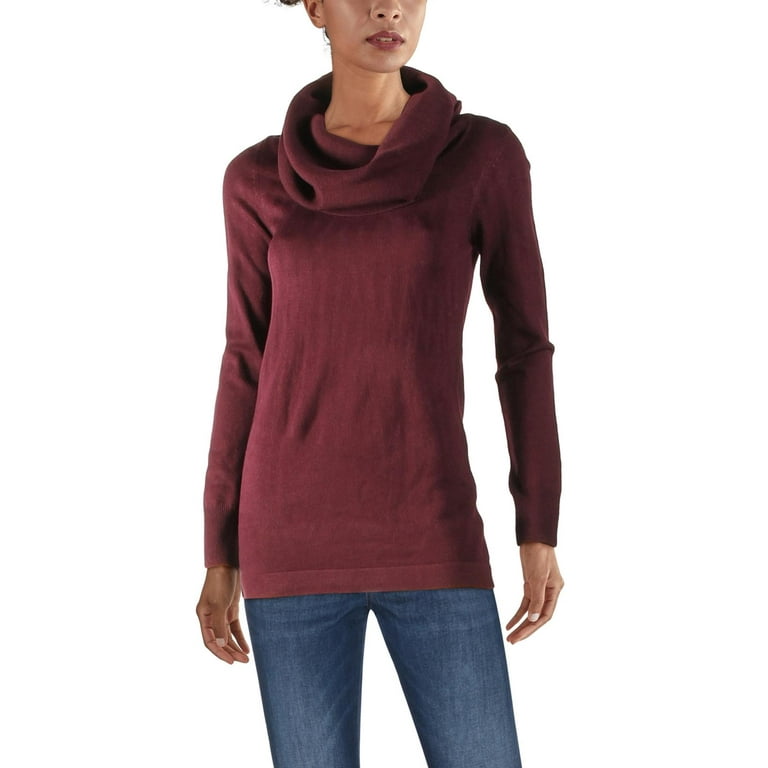 French Connection Womens Cowl Neck Ribbed Trim Turtleneck Sweater