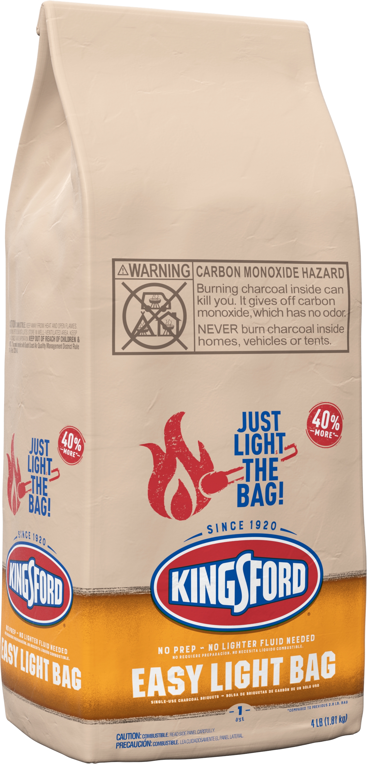 Kingsford Easy Light Charcoal Briquettes Bag, BBQ Charcoal for Grilling