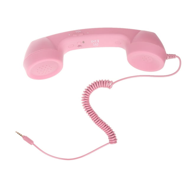 1X Auricular Micrófono de Microteléfono de Teléfono Accesorio de sonido para Llamadas Suaves Fácil de de Teléfono Ordenad Rosado