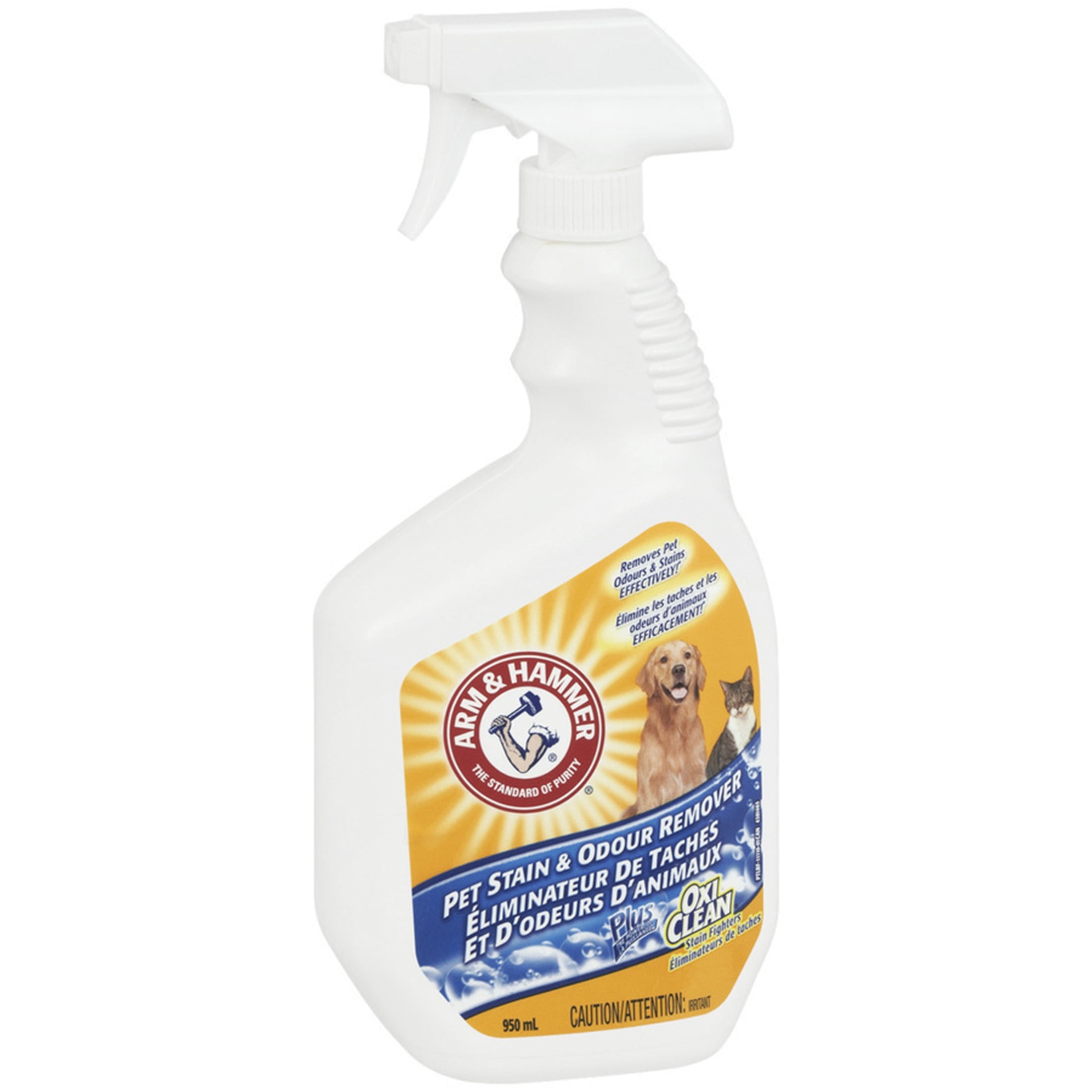 Spray nettoyant pour taches et odeurs pour animaux Arm and Hammer avec Oxiclean, pour pour les chats et les chiens, 950 ml