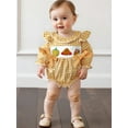 thumbnail image 5 of BemeyourBBs Baby Girl Thanksgiving Romper Embroideried Plaid Long Sleeve Jumpsuit, 5 of 9
