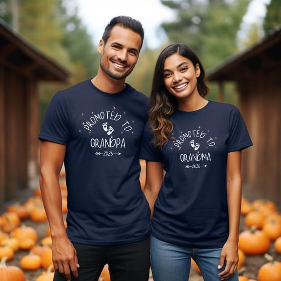 Promoted to Grandpa 2026 T-Shirt New Grandparent Announcement Gift Funny Grandpa Tee