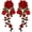 Red, variant on 3D Flower Embroidery Applique Patch 2Pcs Embroidered Lace Sew on Patches for DIY Sewing Making Crafts Dresses Gowns