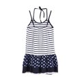 thumbnail image 2 of Richie House Little Girls White Navy Multi-Patterned Strap Dress Lace Hem 1/2, 2 of 4