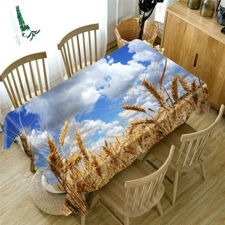 

Forest Trees Scenic Flower Building Waterproof Polyester Sweete Table ration Kitchen Tablecloth Cloth Desk Cover Protecter