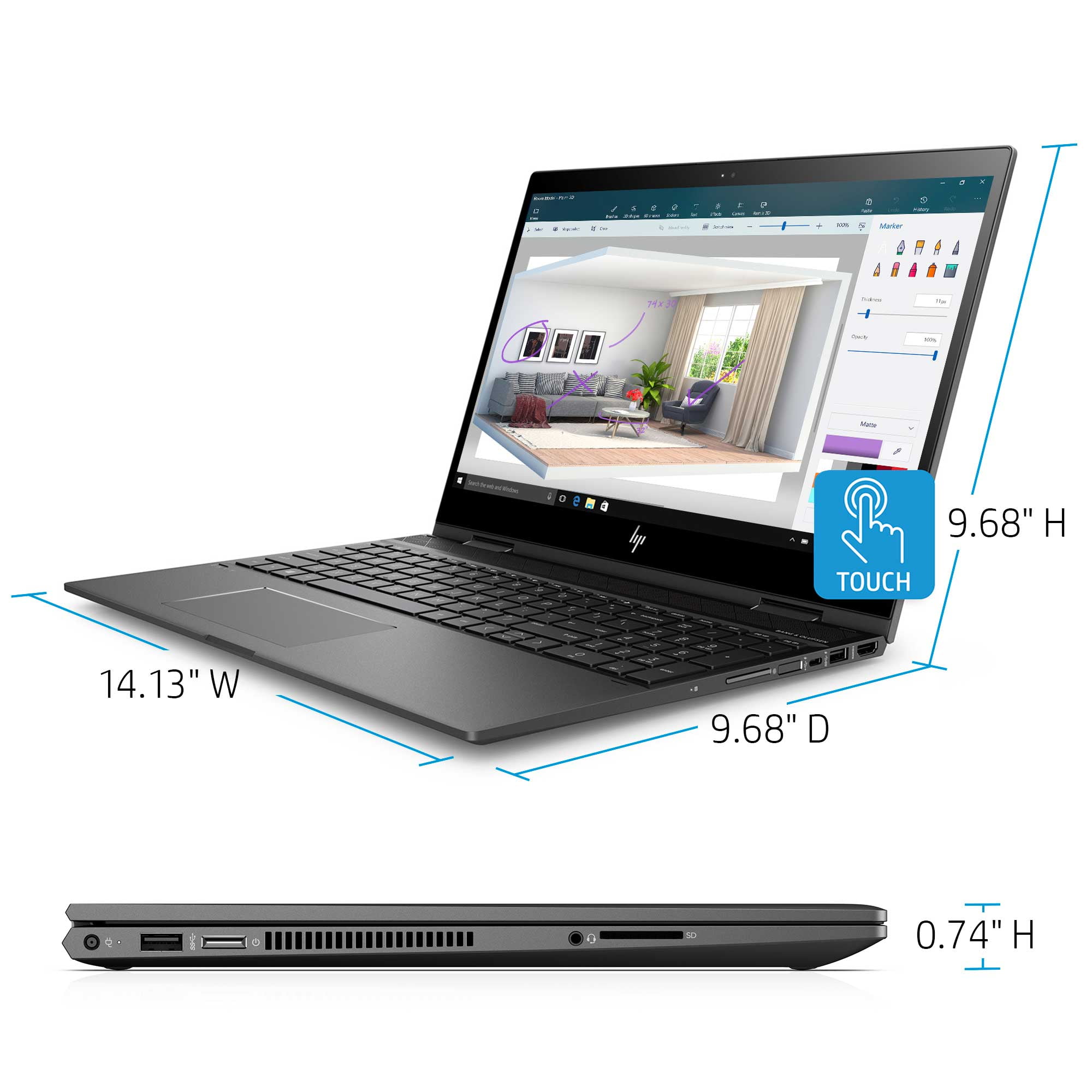 HP Envy x360 15｜Core i7/16GB/SSD512GB HP ENVY X360 Touchscreen Laptop, 15.6