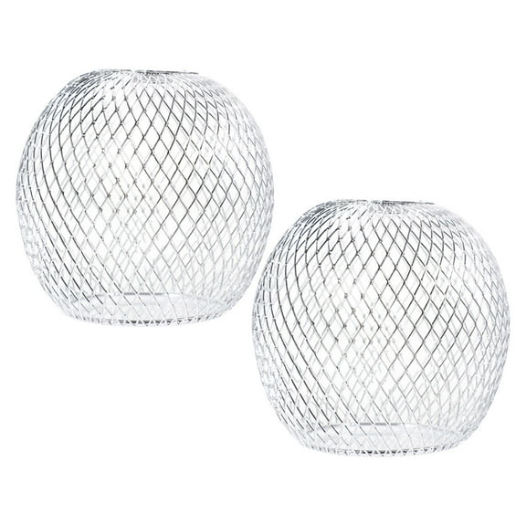 FRCOLOR 2pcs Small Lampshade Metal Light Globe Lamp Shade Protective Light Covers Pendant Lampshade Ceiling Fan Light Bulb Covers For Lamp Cage