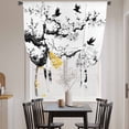 thumbnail image 3 of Chinese Painting Balloon Curtains 63 Inch Length for Living Room/Bedroom, Traditional Culture Cool Bird Tree Branch Rod Pocket Privacy Door Curtains Decorative Tie Up Shade for Window 52"x63", 3 of 8