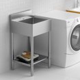 thumbnail image 1 of facefd Standing Stainless-Steel Single Bowl Commercial Restaurant Kitchen Sink Set w/ Faucet, Prep & Utility Washing Hand Basin w/ Storage Shelve, laundry tub for Indoor Outdoor (22in), 1 of 6