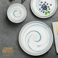 thumbnail image 3 of Thyme & Table Blue Marble 12-Piece Ceramic Dinnerware Set, 3 of 6