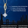 thumbnail image 2 of Gem Stone King 10K Yellow Gold White Moissanite Pendant Necklace for Women | 0.80 Cttw | Gemstone Birthstone | Princess 5MM | With 18 inch Chain, 2 of 6