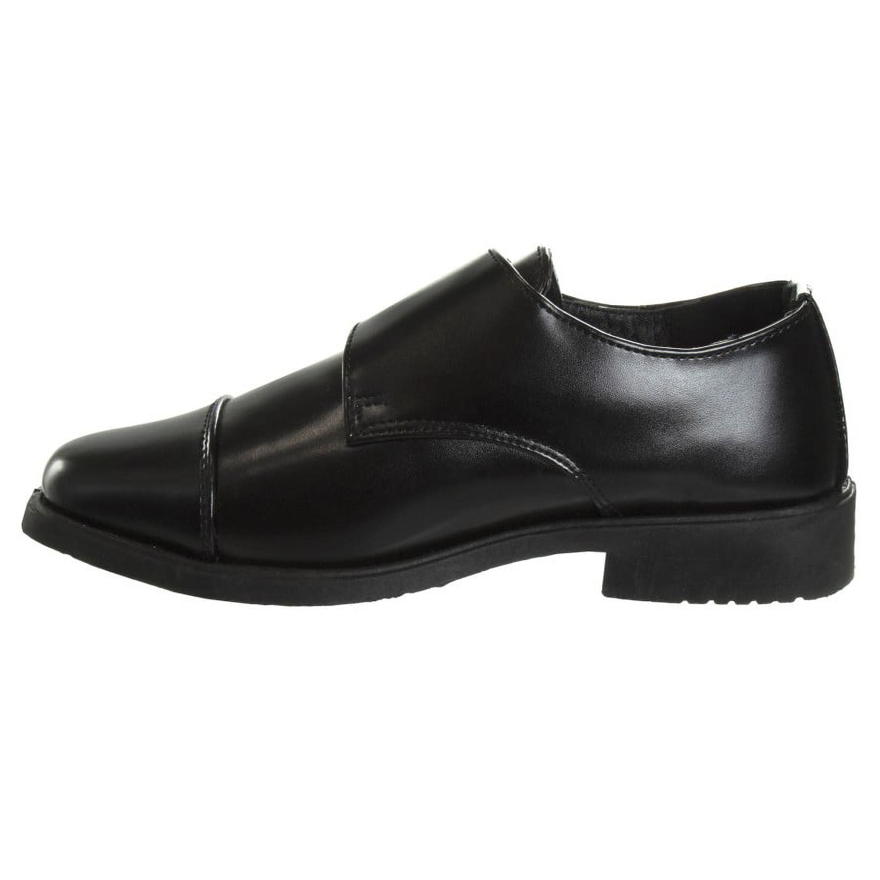 Josmo BoyS Dress Shoes  Hook and Loop Double Monk Strap Cap Toe Oxford Loafers (Little Kid Big Kid), Black, Size: 6