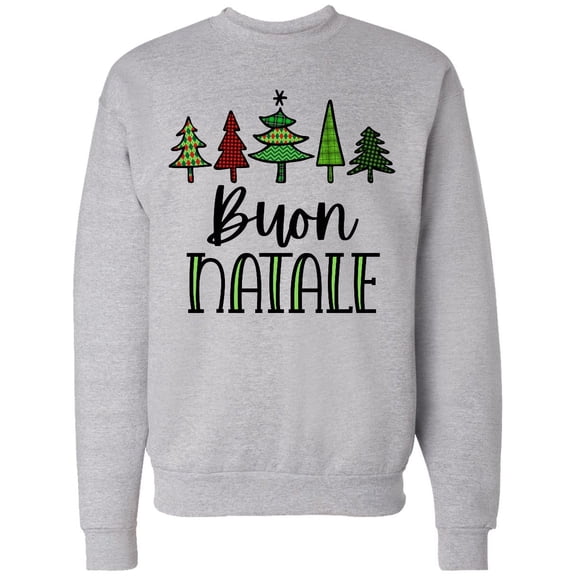 Inktastic Buon Natale Festive Christmas Trees Adult Sweatshirt