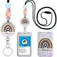 thumbnail image 4 of Portable Beaded Lanyard with ID Holder Transparent Adjustable Rounded Corner Design Easy Loading Ideal for Business, 4 of 8