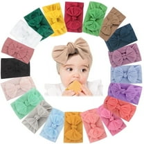 20 PCS Baby Headbands, Soft Nylon Baby Girls Hair Bows Elastics Hairbands for Newborn Infant Toddler
