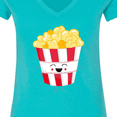thumbnail image 4 of Inktastic Cute Kawaii Popcorn Women's V-Neck T-Shirt, 4 of 5