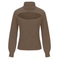 thumbnail image 5 of Sevevn Women's Winter Fashion Sexy Tube Top Long Sleeve Round Neck Turtleneck Cropped Sweater Top Brown XL Gift for Girls, 5 of 6