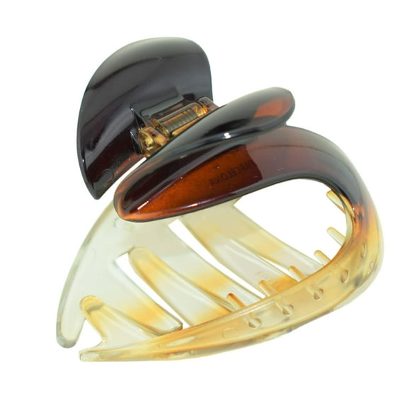 Parcelona French Heart Curve Clear N Shell Medium Celluloid Hair Claw