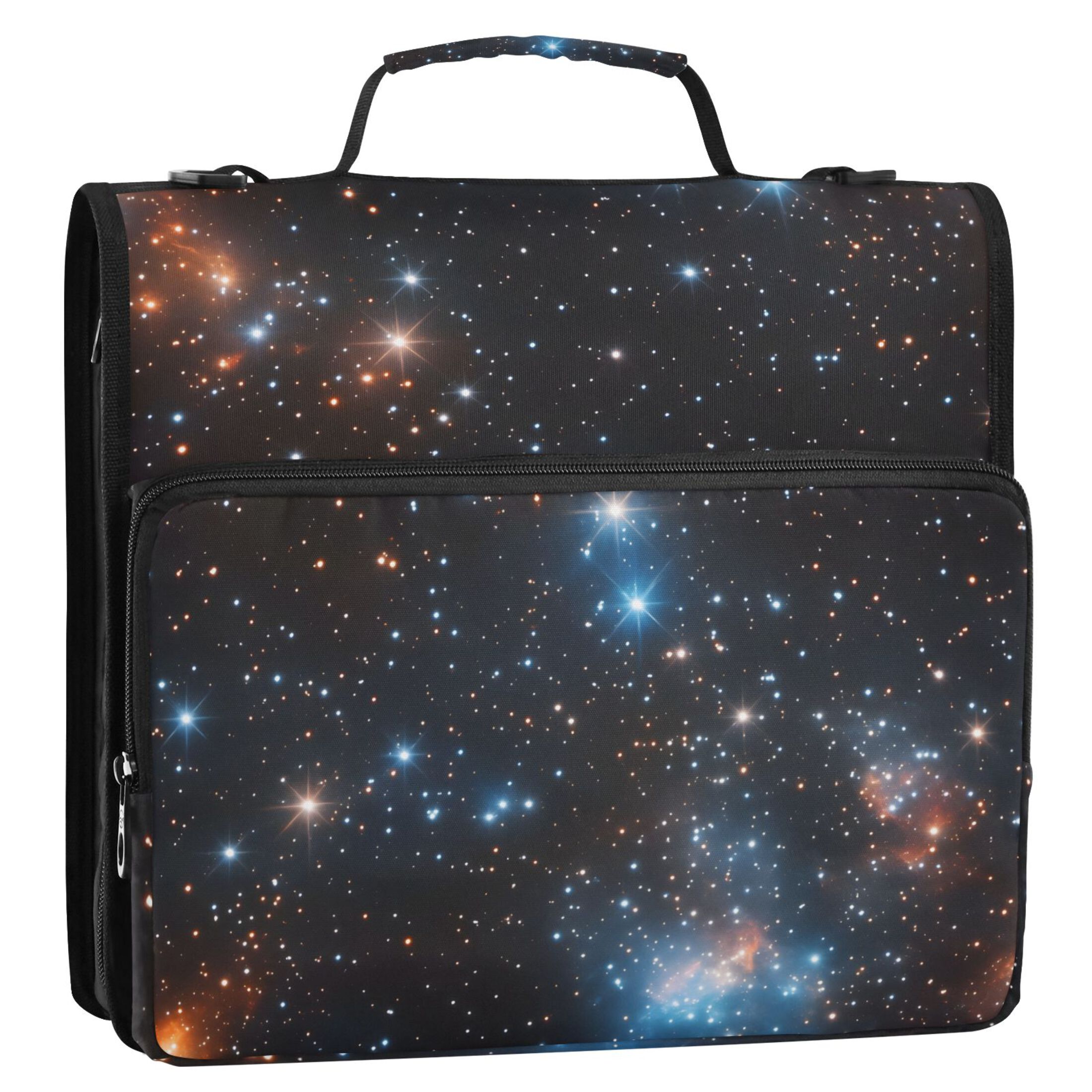 ALAZA Zipper Binder Starry Sky-b1 3 Ring Trapper Keeper File Folder Organizer Bag