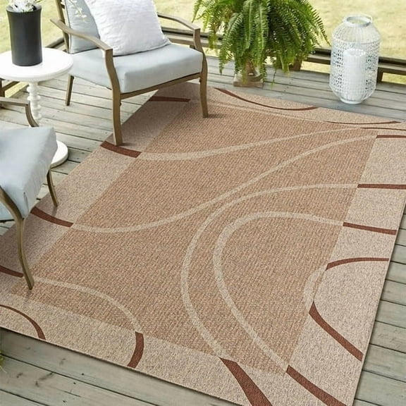 Wondiair 4x6 Boho Area Rug, Washable Non-Slip Faux Jute Rug for Dining Room, Patio, Bedroom, Entryway, Farmhouse Indoor Outdoor Rug