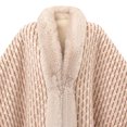 thumbnail image 5 of Samdudou Fall Sweaters for Women Striped Pattern Poncho Wrap with Faux Fur Collar Elegant Shawl Open Front Cardigan for Chilly Weather Holiday Vacation Upscale Gatherings, 5 of 9