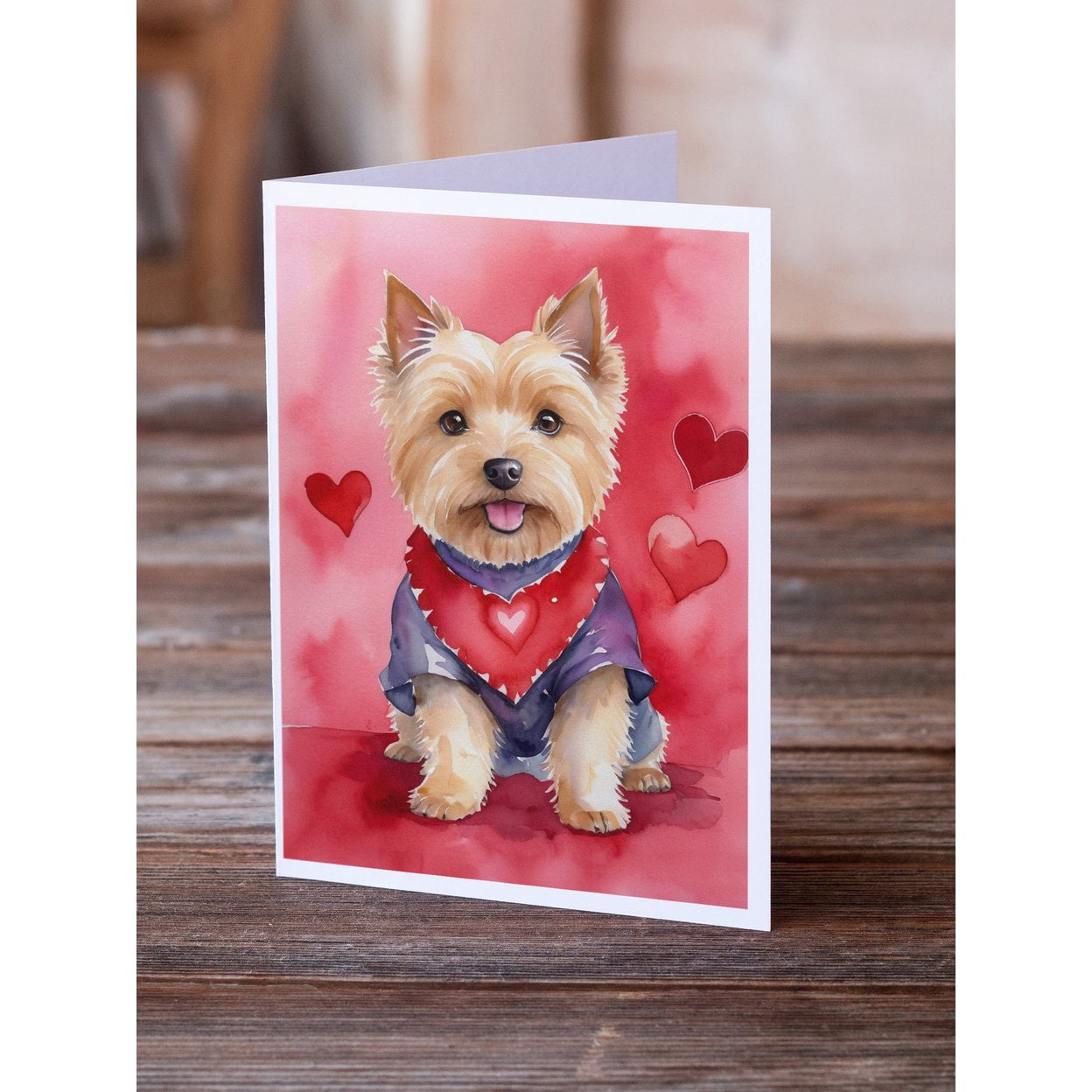Norwich Terrier My Valentine Greeting Cards Pack of 8 7 in x 5 in