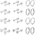 thumbnail image 4 of YYKihy Surgical Earrings For Sensitive Ears Gold Flat Back Earrings For Women Small Stainless Earrings Flatback Stud Hoop Cartilage Earring Set For Multiple Piercing, 4 of 8