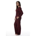 thumbnail image 2 of Just Love Thermal Fleece Pajamas for Women (Buffalo Plaid Red Black, Large), 2 of 3