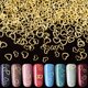 thumbnail image 1 of PAGOW 1000 piezas 3D oro corazón arte de uñas metal encanto kit amor pequeños metálicos DIY tachuelas lentejuelas decoración de San Valentín primavera verano accesorios regalo para mujeres niña (5/0.2, 1 of 5