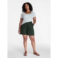 thumbnail image 2 of Time and Tru Women's Linen Blend Shorts, 5" Inseam, Sizes XS-XXXL, 2 of 6