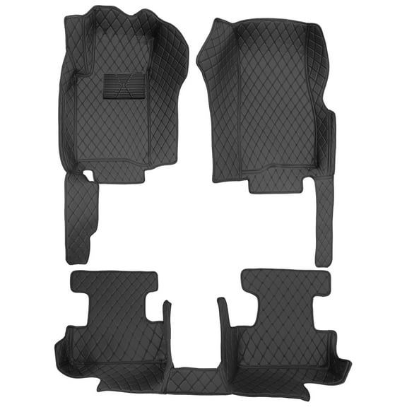 Leadwolf Custom Car Floor Mats for ford for Mustang 2010-2014 Full Coverage All Weather Protection Waterproof Non-Slip PU Leather Black