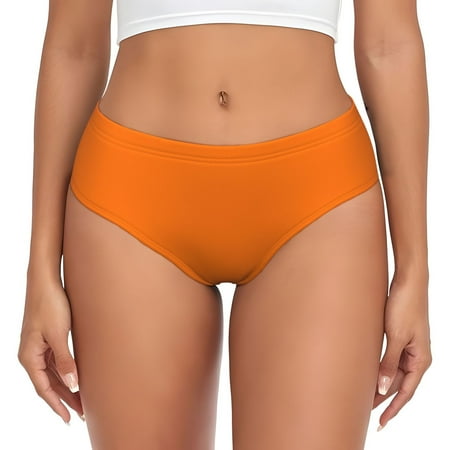 Womens Underwear - orange No Show Seamless Underwear for Women  Soft Stretch Womens Panties  Hipster Ladies Panties Bikini Underwear Briefs