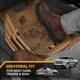 thumbnail image 3 of Cat® TerrainGuard™ Heavy-Duty 3-Piece All-Weather Rubber Floor Mats for Car, Beige, 3 of 7