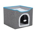 thumbnail image 3 of Foldable Double Layer Cat House Multifunctional Bed Soft And Comfortable Safe And Reliable Easy To Clean Large Cat Cave For Indoor Cats, With Scratch Pad, 3 of 8
