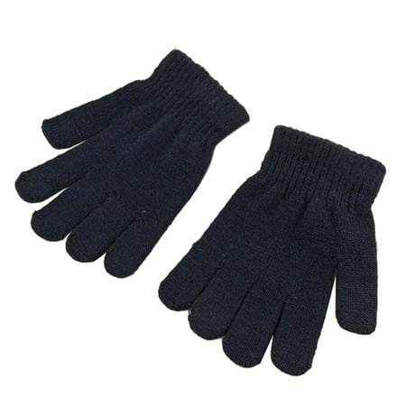 Unisex Kids Winter Warm Stretch Gloves Solid Color Knitting All-match Fashion Outdoor Sports Gloves Christmas
