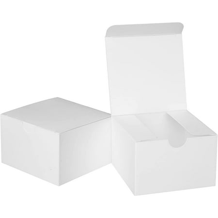 Small White Gift Boxes 3x3x2 White Kraft Paper Boxes for Gifts, Party ...