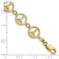 thumbnail image 3 of Auriga Fine Jewelry 14K Yellow Gold Peace Sign Bracelet 7.5 inch for Women, 3 of 6