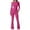 Hot Pink, variant on aidice Yoga Jumpsuits for Women Athletic Crewneck Long Sleeve Skinny Backless Activewear Workout Pants Bodysuits