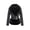 Black with Belt, variant on Women's Faux Suede Leather Short Jacket Motocycle Sherpa-Lined Coat with Detachable Faux Fur Collar