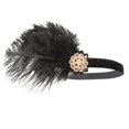 thumbnail image 2 of Diadema BLESIY de Los años 20 Diadema de Plumas Negras Accesorios para El Cabello con Aplique de Cristal, 2 of 8