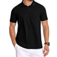 thumbnail image 2 of Mens Polo Shirt Quick Dry Short Sleeve Golf Business Casual Top Breathable Pique Knit T-Shirt for Sports Work Out Summer Black L, 2 of 7