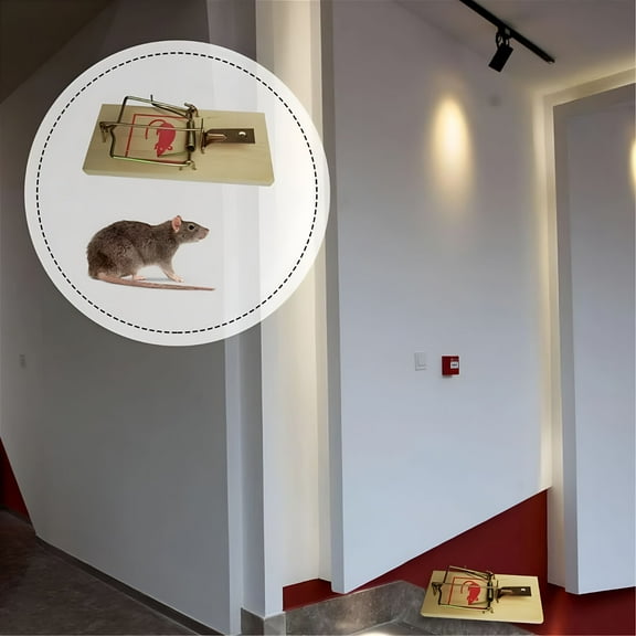 LAMIRO Indoor Wooden Mouse Traps,Classic Mice Rat Rodent Catch Trap - 6 Pack