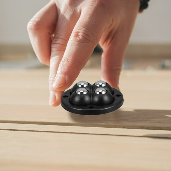 GAXIRE 4-Pack Black ABS Furniture Roller Wheels with Omnidirectional Rotation for Chairs, Sofas, and Cabinets
