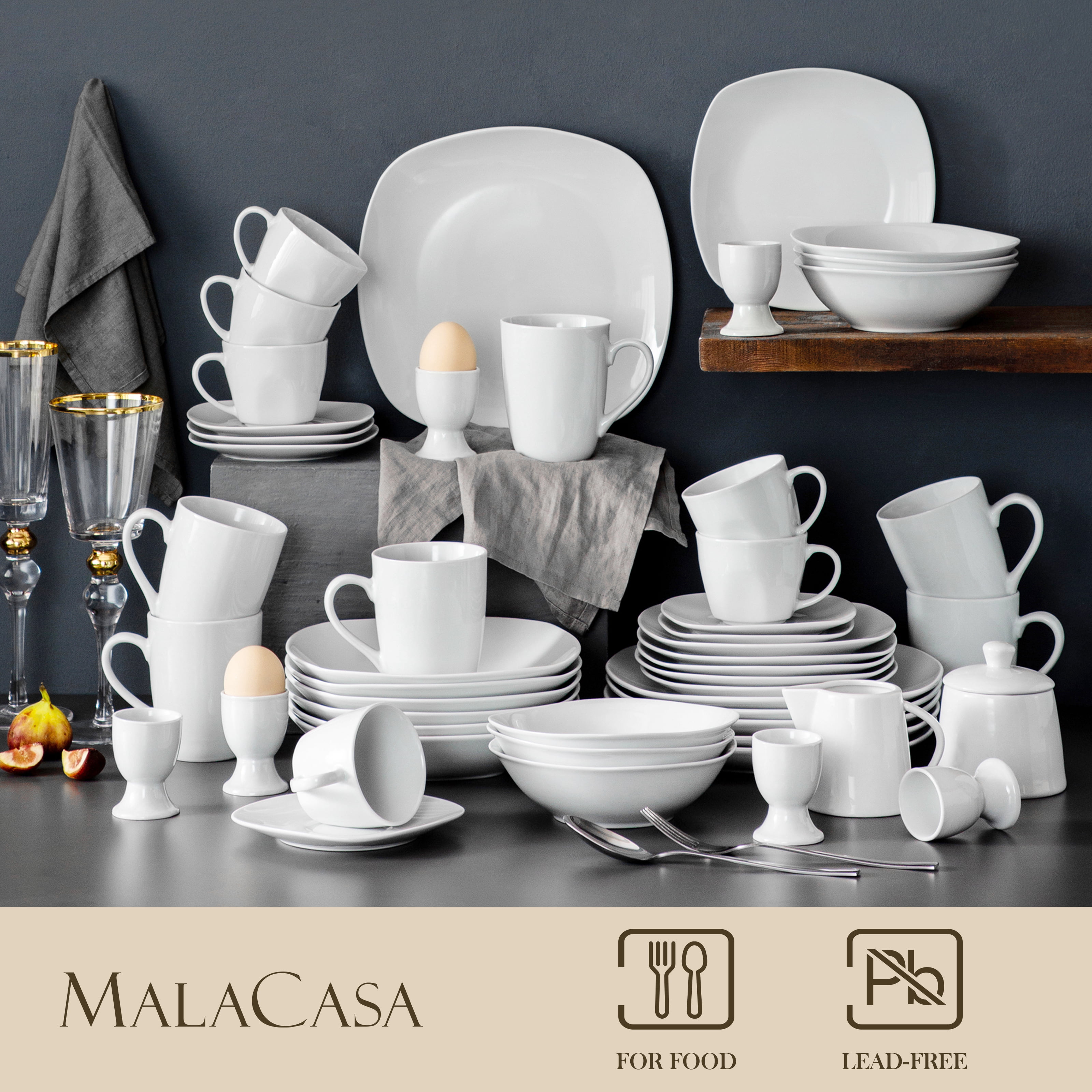 Elisa 30 Piece Dinnerware Set, Service for 6 Malacasa - Yahoo Shopping