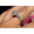 thumbnail image 3 of 14k White Gold Plated 2 Ct Princess Cut Lab Created Diamond Halo Engagement Ring Sterling Silver, 3 of 6