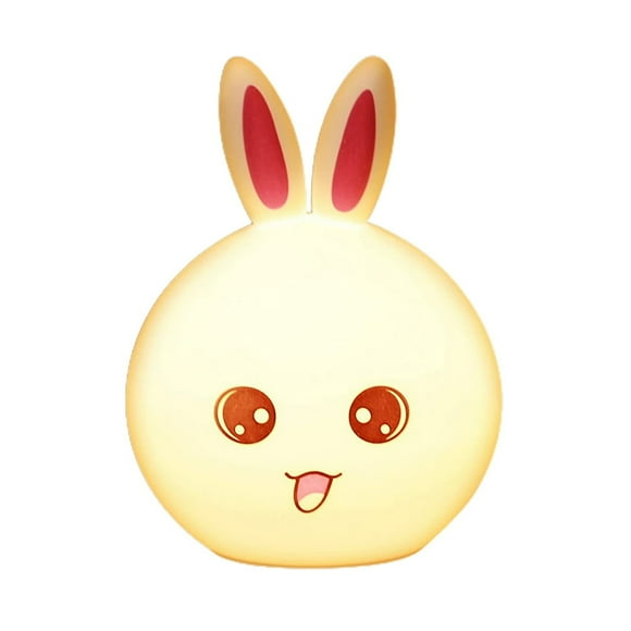 Silicone Bunny Night Light Usb Rechargeable Colorful Led Table Lamp For Baby Room