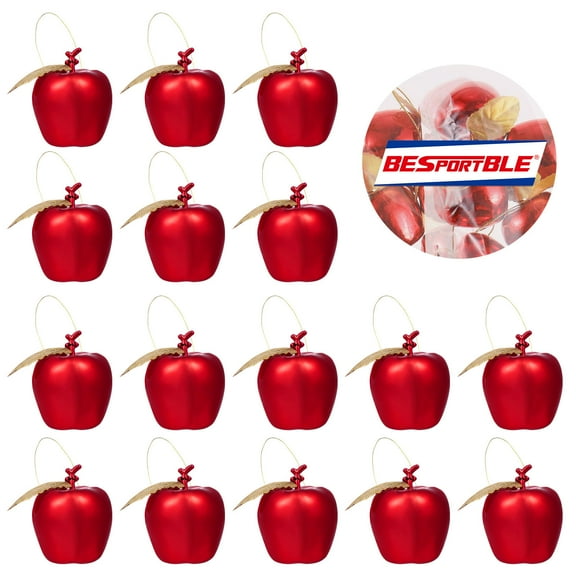 OUNONA 24 Pcs Christmas Apples Decorations Red Plastic Hanging Ornaments for Christmas