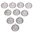 thumbnail image 4 of 10 medallas de metal de San Benito con colgante con patrón de cruz para collar de bricolaje, llavero y dijes, suministros para hacer joyas, manualidades y regalos religiosos, 4 of 8