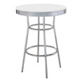 thumbnail image 1 of Coaster 30" Round Metal Pub Table with Lacquer Tabletop in White, 1 of 6